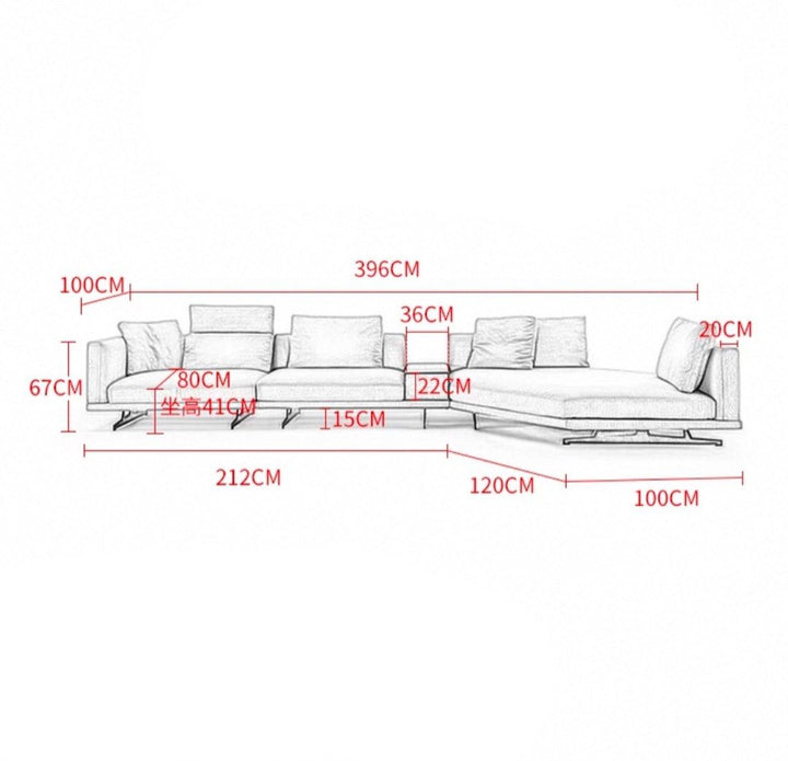 GEYOA Modern Curved Fabric Sofa