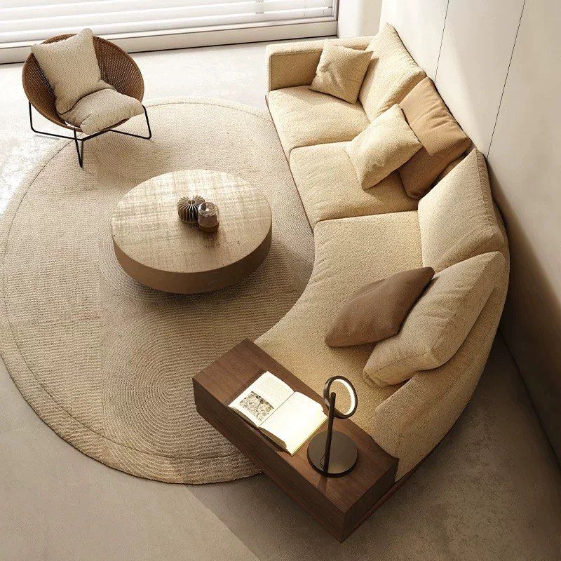 GEYOA Modern Curved Fabric Sofa