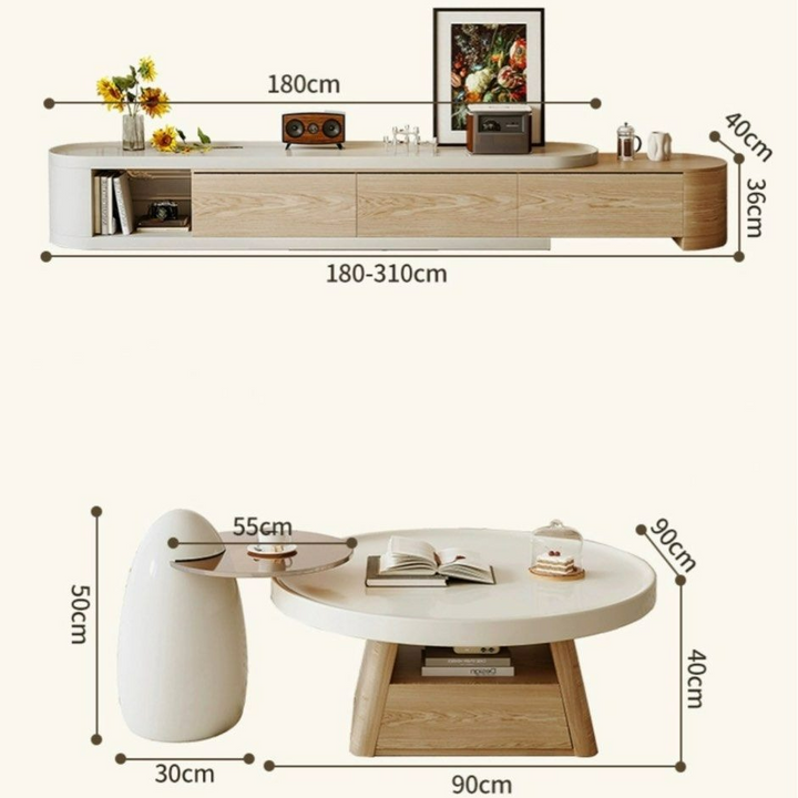 THANE Japandi TV Console & Coffee Table