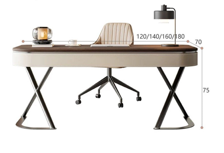 LEROY Modern Walnut Wood Study Desk