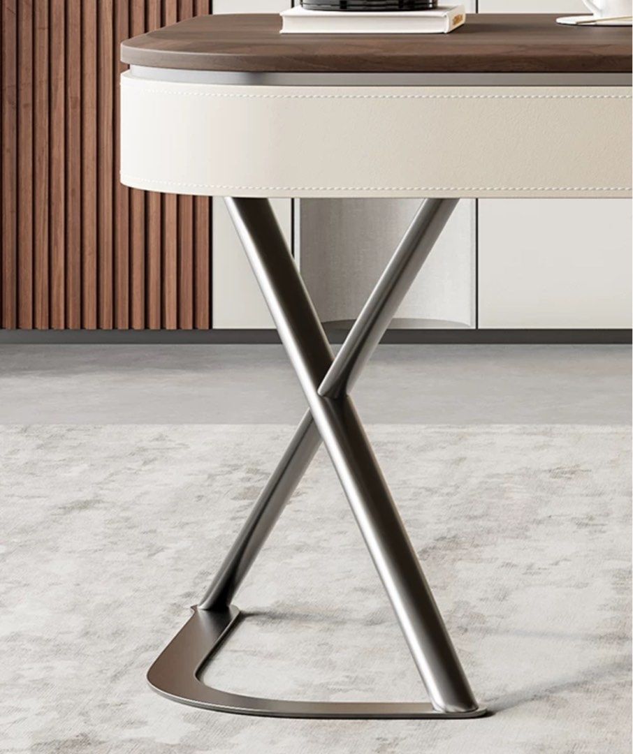 LEROY Modern Walnut Wood Study Desk