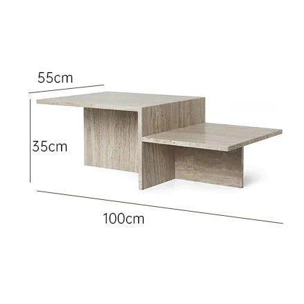 HAILEY Modern Travertine Coffee Table