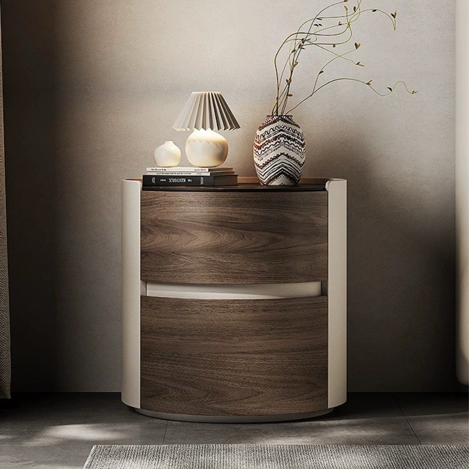 GRANDE Modern Walnut Bedside Table