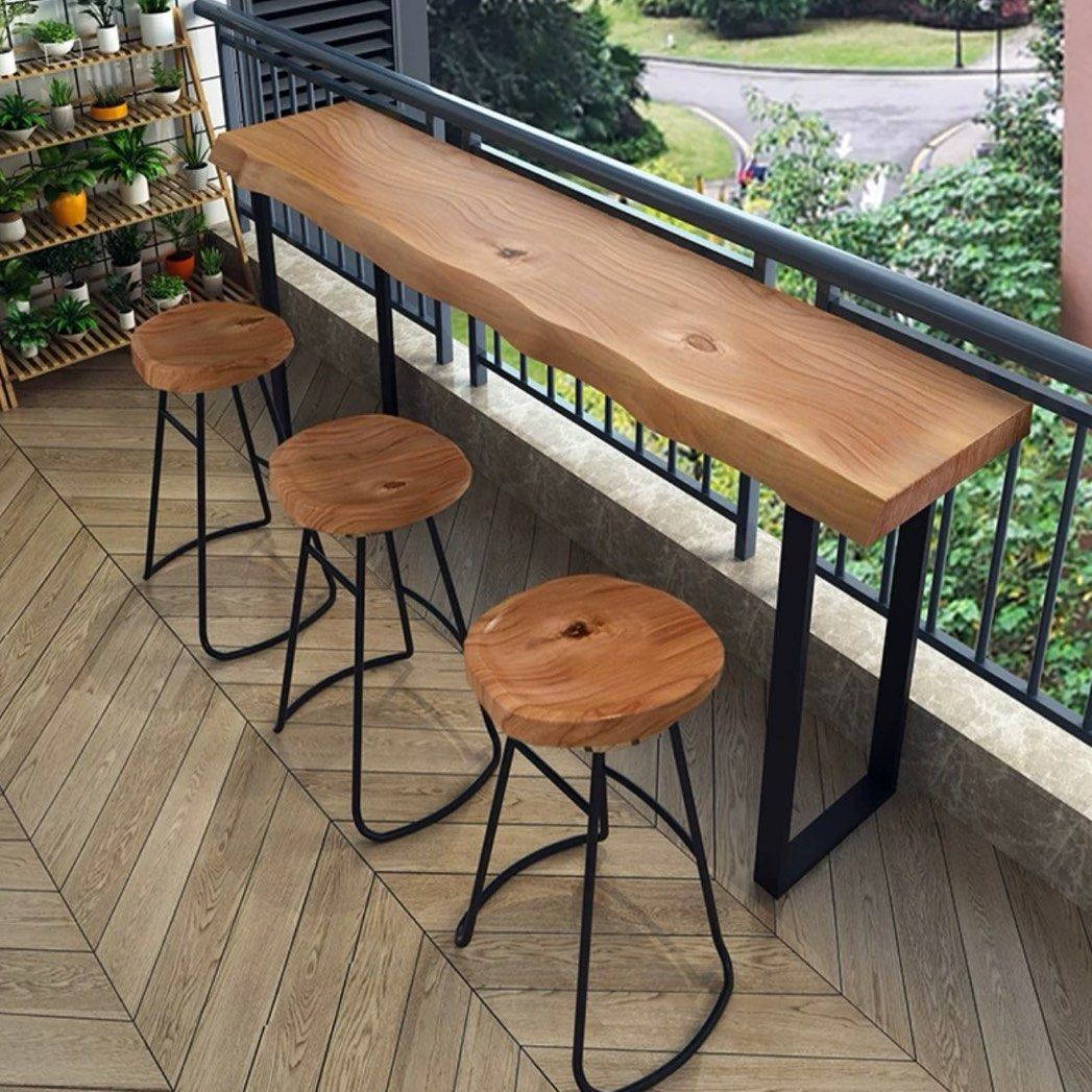 VONTA Rustic Solid Wood Bar Table & Stools