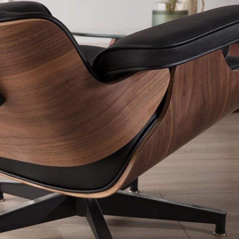 COLTON Leather Lounge Chair with Ottoman
