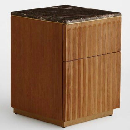GRISEO Modern Fluted Bedside Table