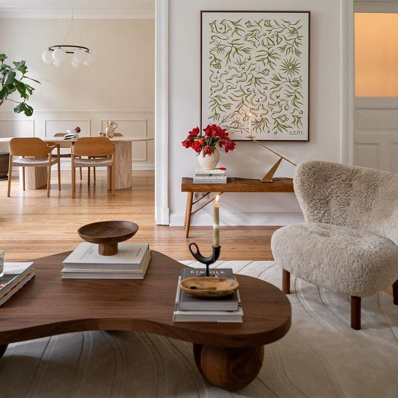 HADAS Modern Walnut Wood Coffee Table