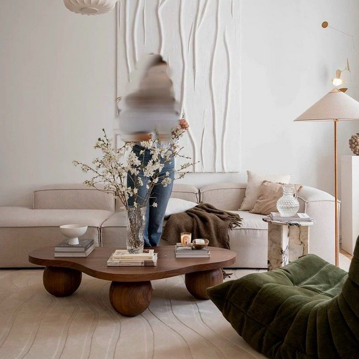 HADAS Modern Walnut Wood Coffee Table