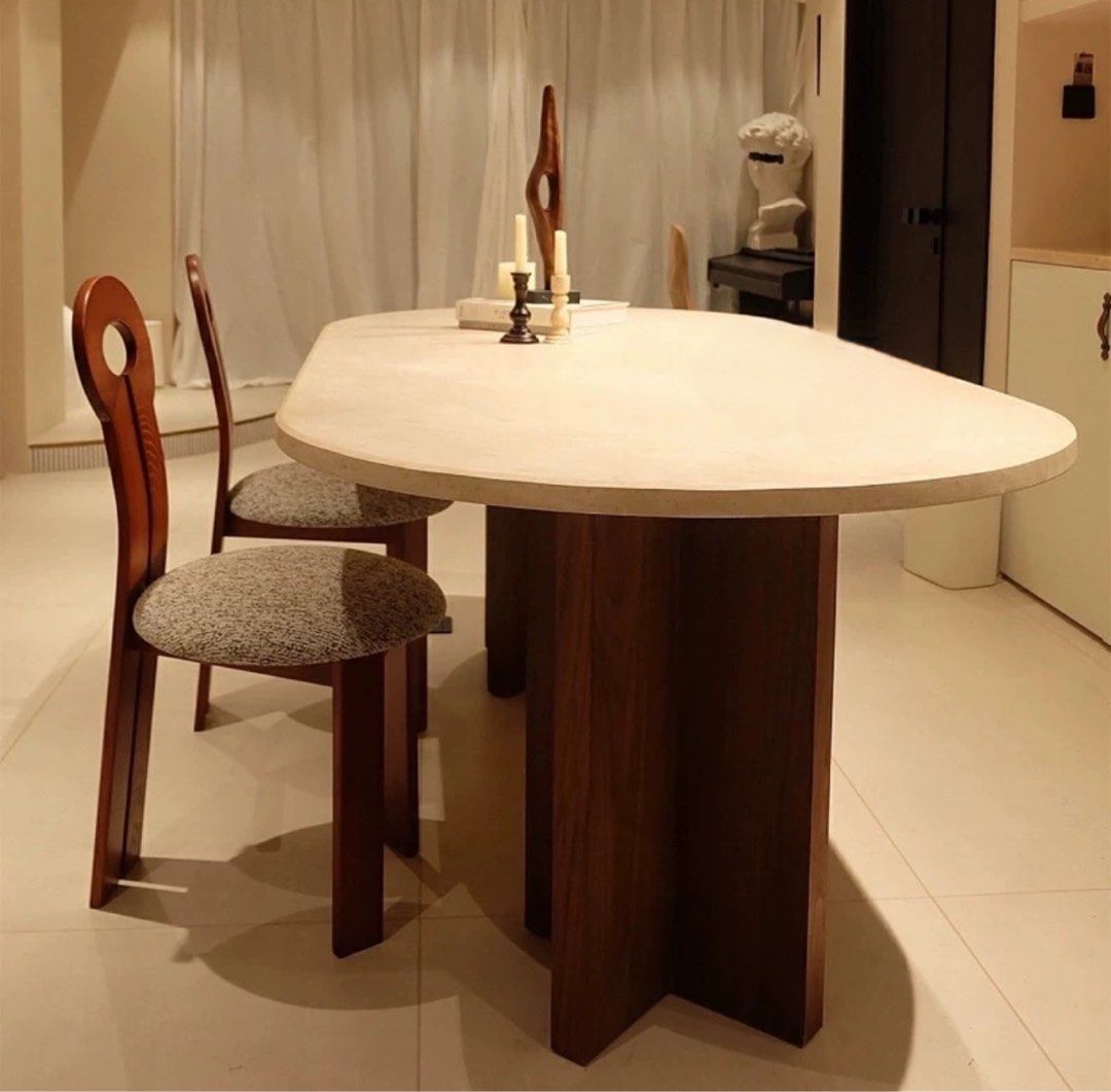 KOZEN Modern Travertine Dining Table