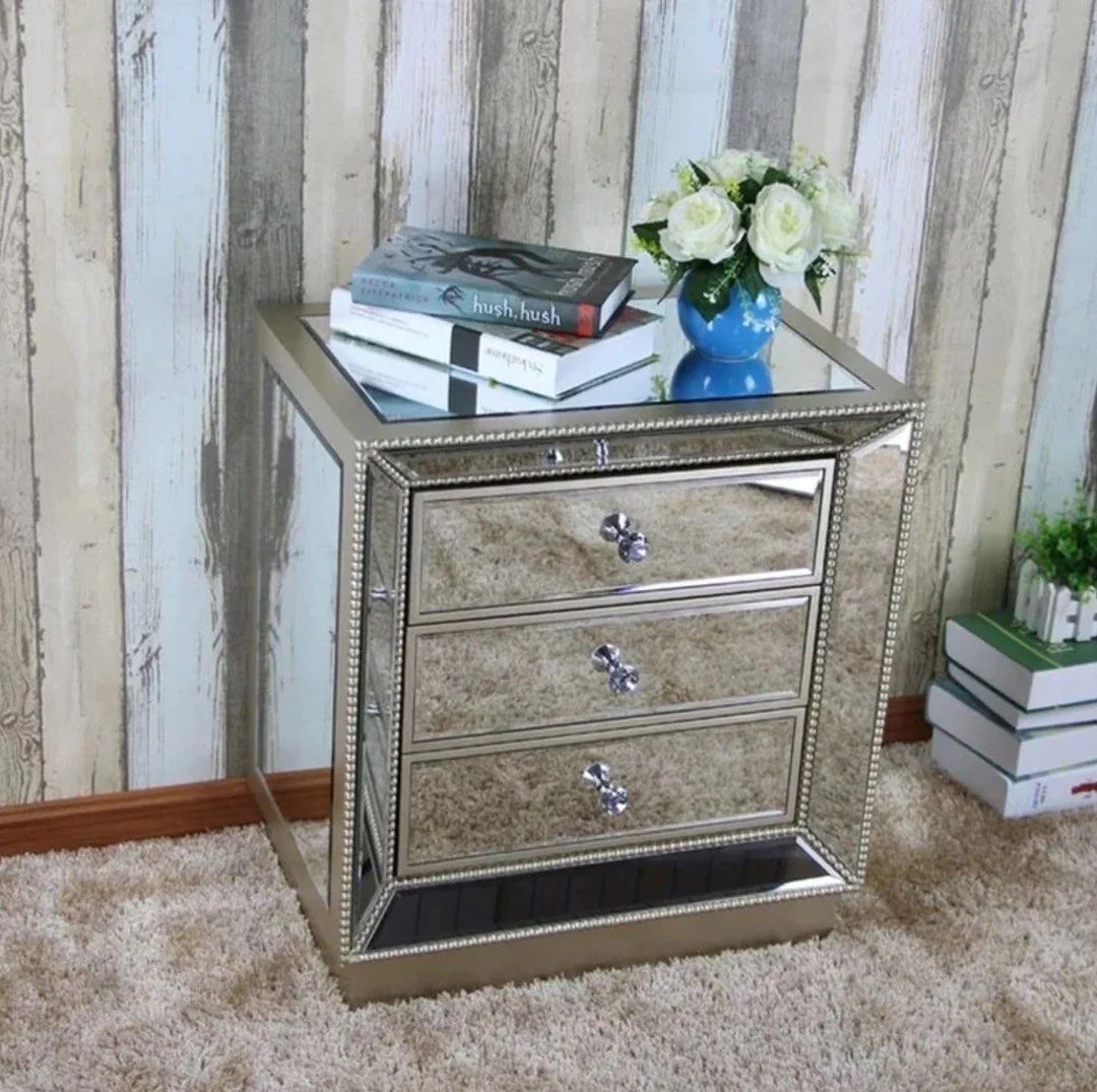 HAEZL Mirrored Bedside Table