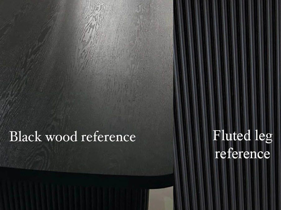 KILLIAN Modern Fluted Solid Wood Dining Table