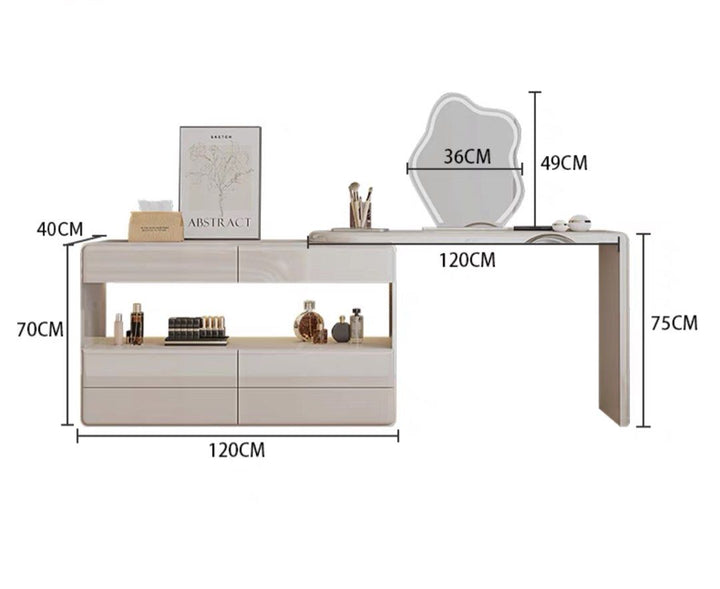 HARA Modern Extendable Vanity Table