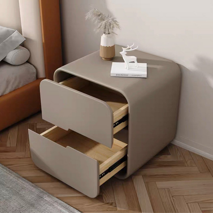 HASIEK Modern Leather Bedside Table