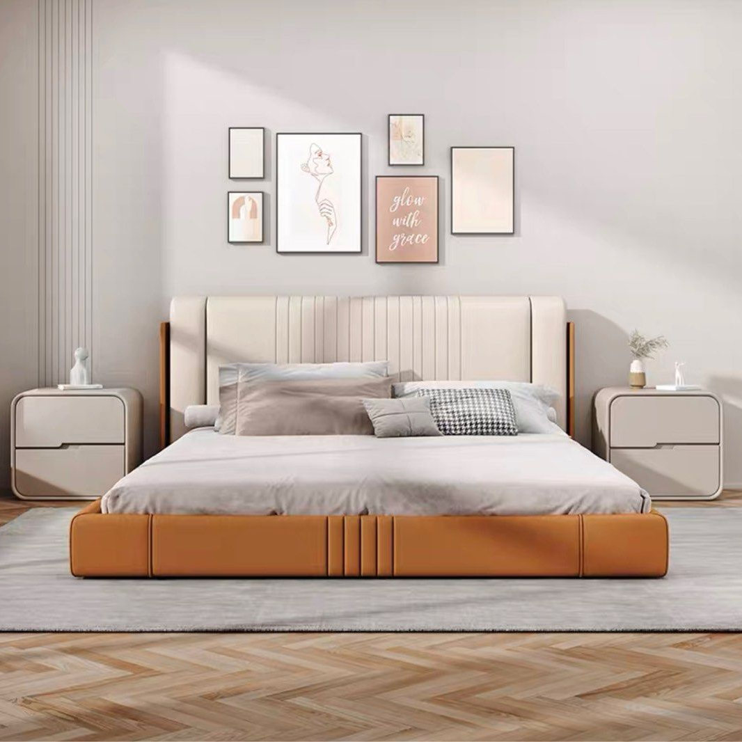 HASIEK Modern Leather Bedside Table