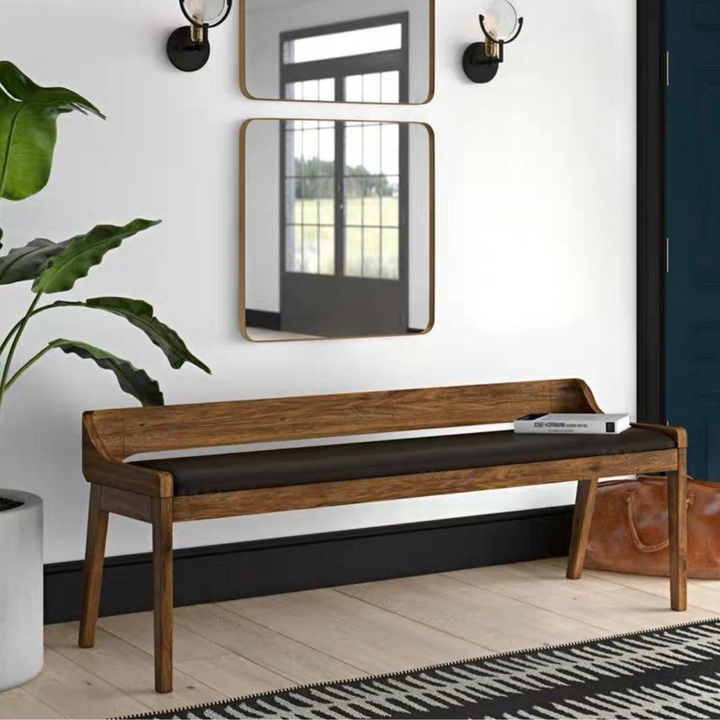 AERITH Rustic Solid Wood Bench