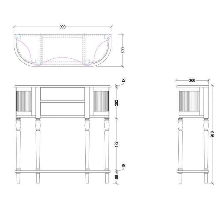 NADIA French Solid Wood Console Table