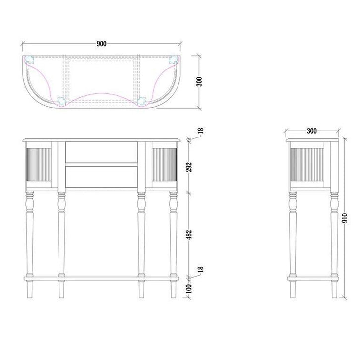 NADIA French Solid Wood Console Table