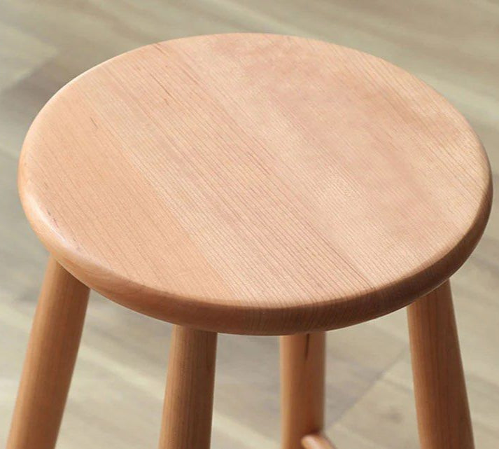 GEORGE Modern Round Solid Wood Barstool