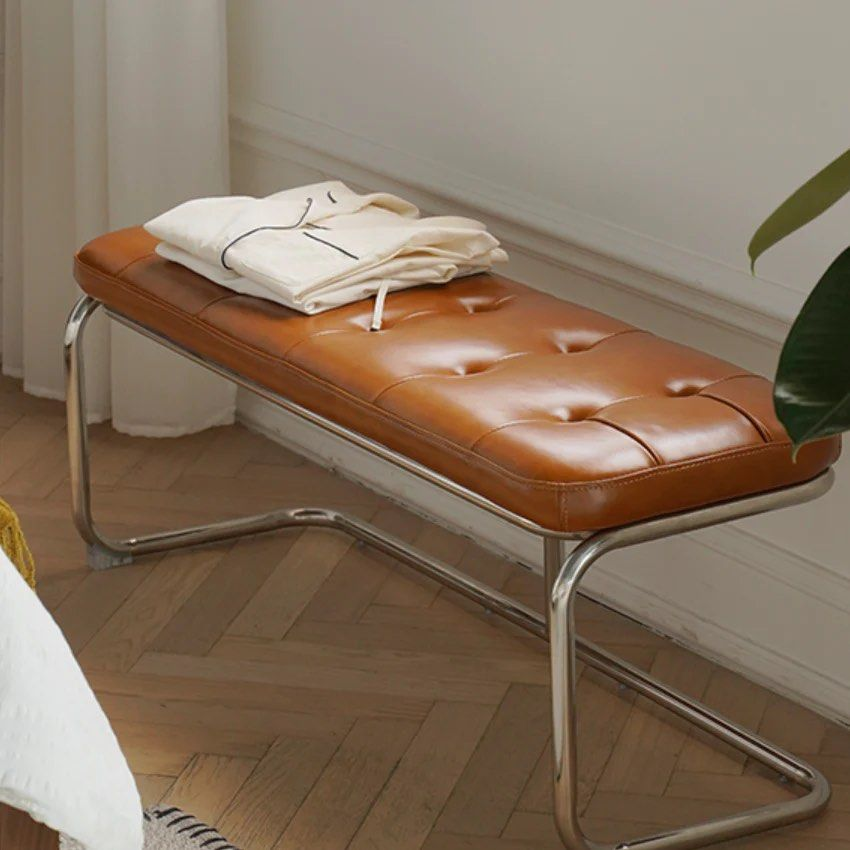 FABIOLA Leather Bench & Ottoman