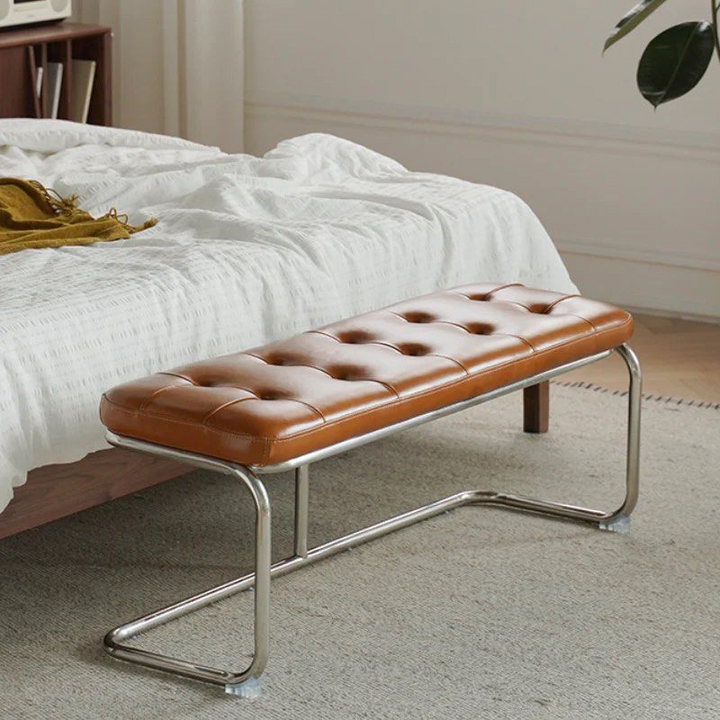FABIOLA Leather Bench & Ottoman