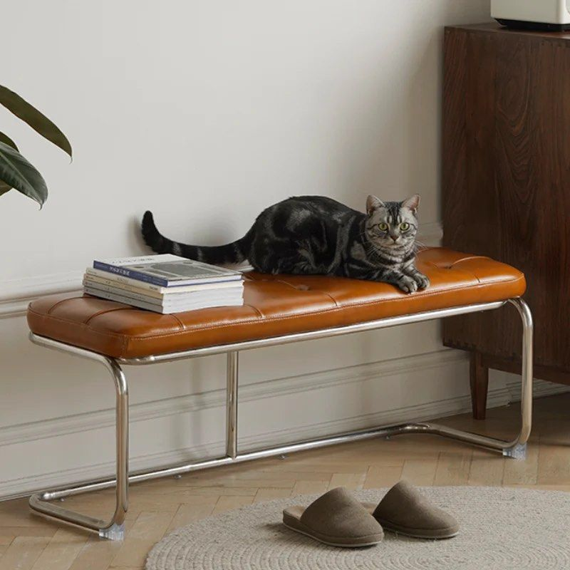 FABIOLA Leather Bench & Ottoman