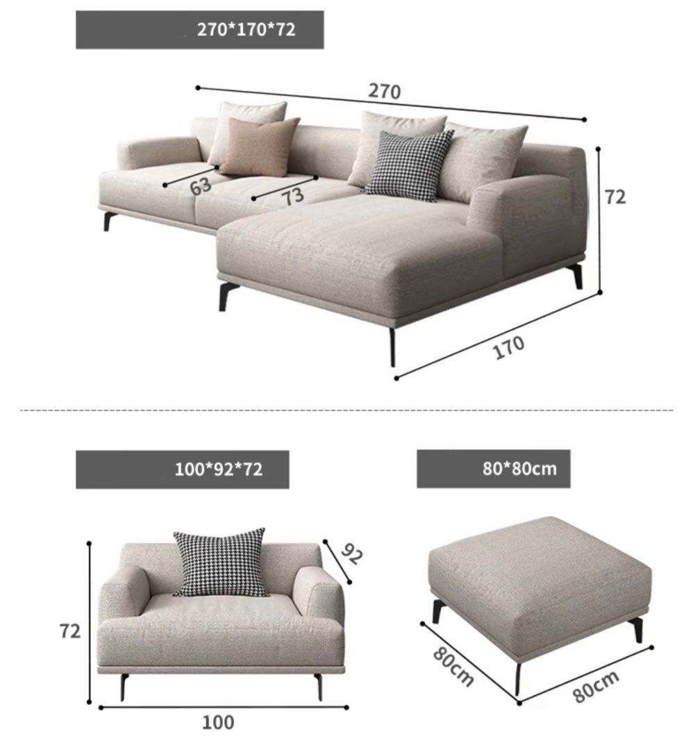 REVERIS Modern Fabric Sofa