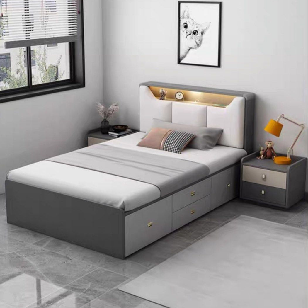 HILLARN Modern Multipurpose Storage Bedframe