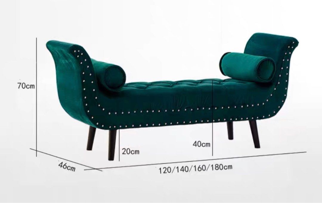 TOPHER Modern Velvet Bench