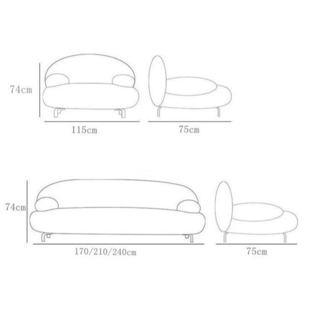 ESTRINO Modern Boucle Fabric Sofa