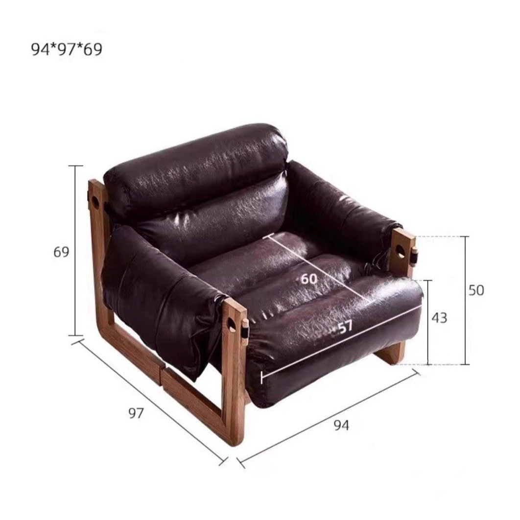 AVERY Modern Oil Wax Leather Lounge Chair