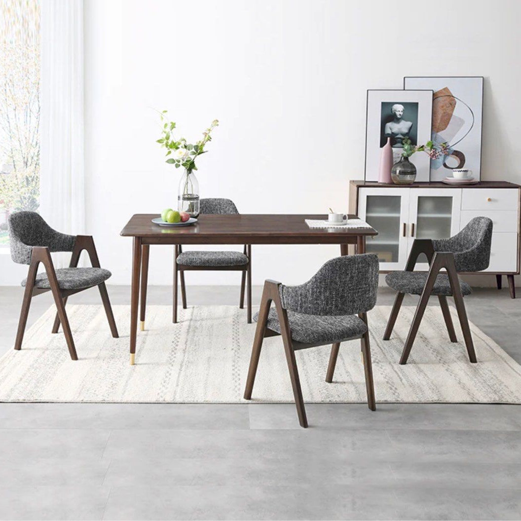 HORAGANO Solid Wood Backrest Dining Chairs (Set of 2)