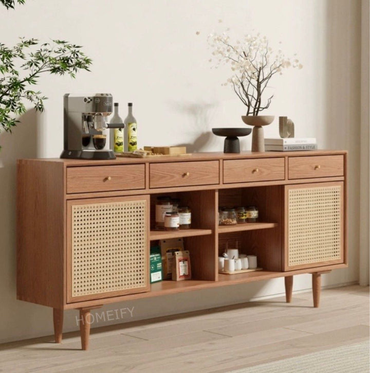 VENILO Cherry Wood Japandi Sideboard