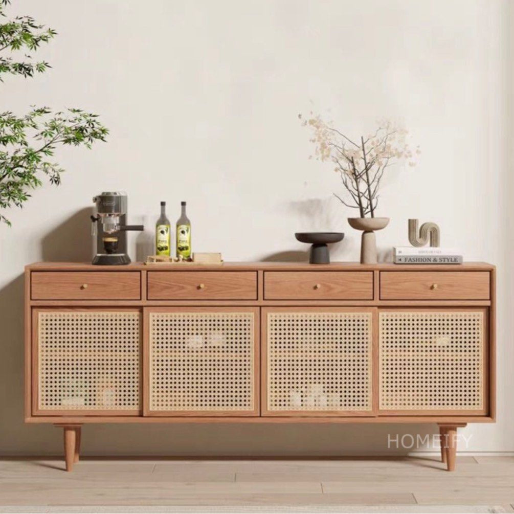 VENILO Cherry Wood Japandi Sideboard