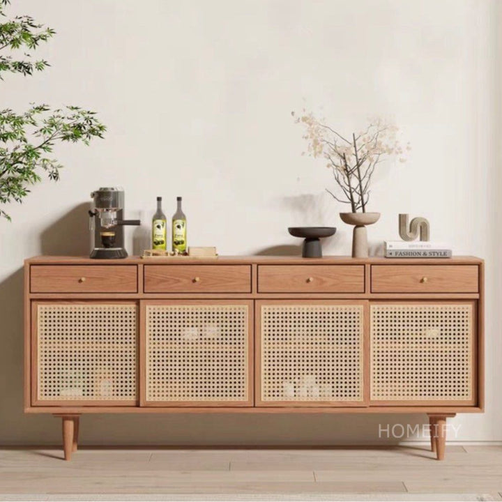 VENILO Cherry Wood Japandi Sideboard