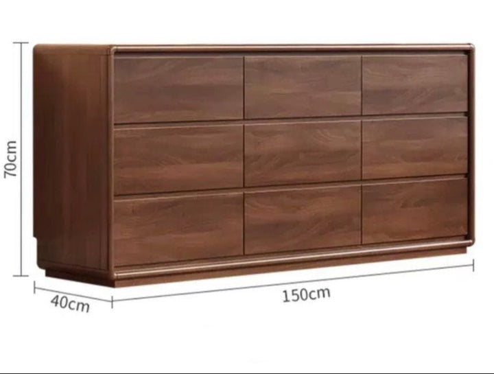 MUNDI Rustic Walnut Chest Of Drawers'