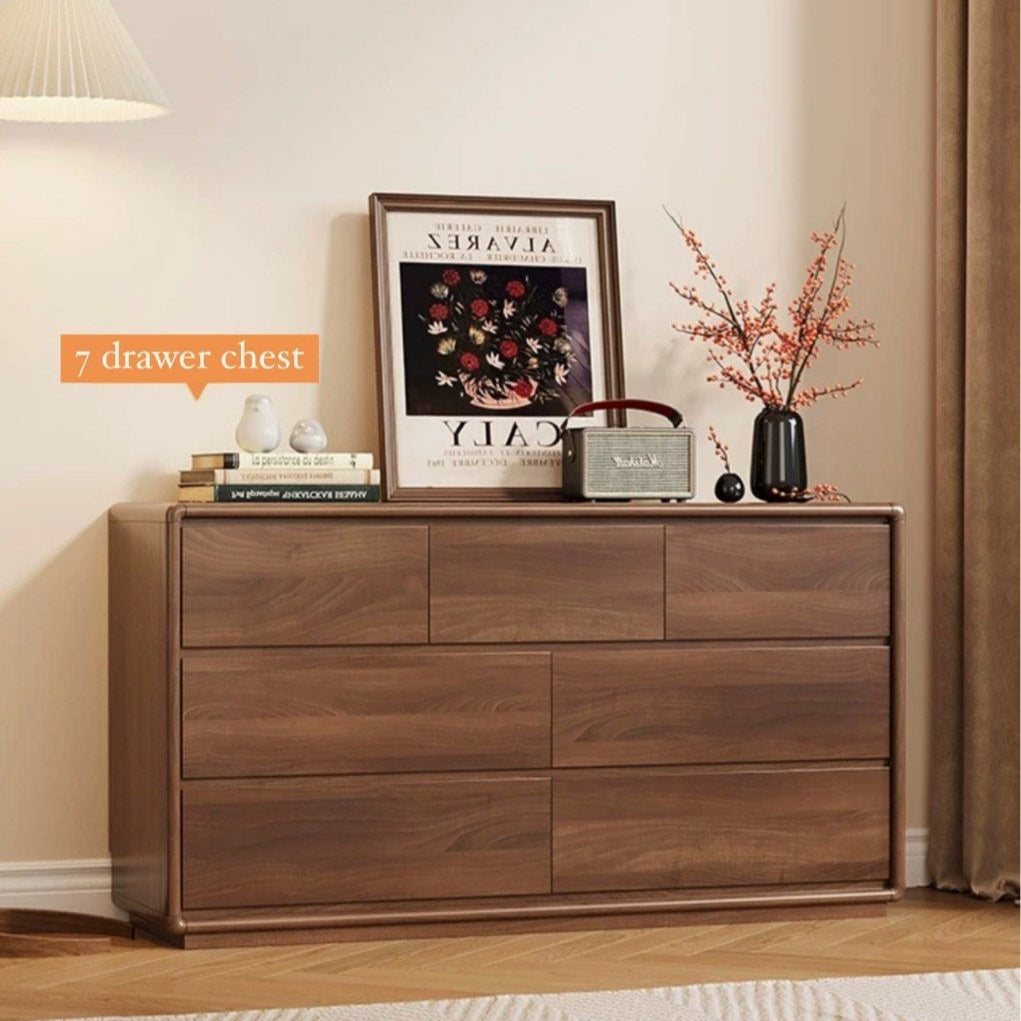 MUNDI Rustic Walnut Chest Of Drawers'
