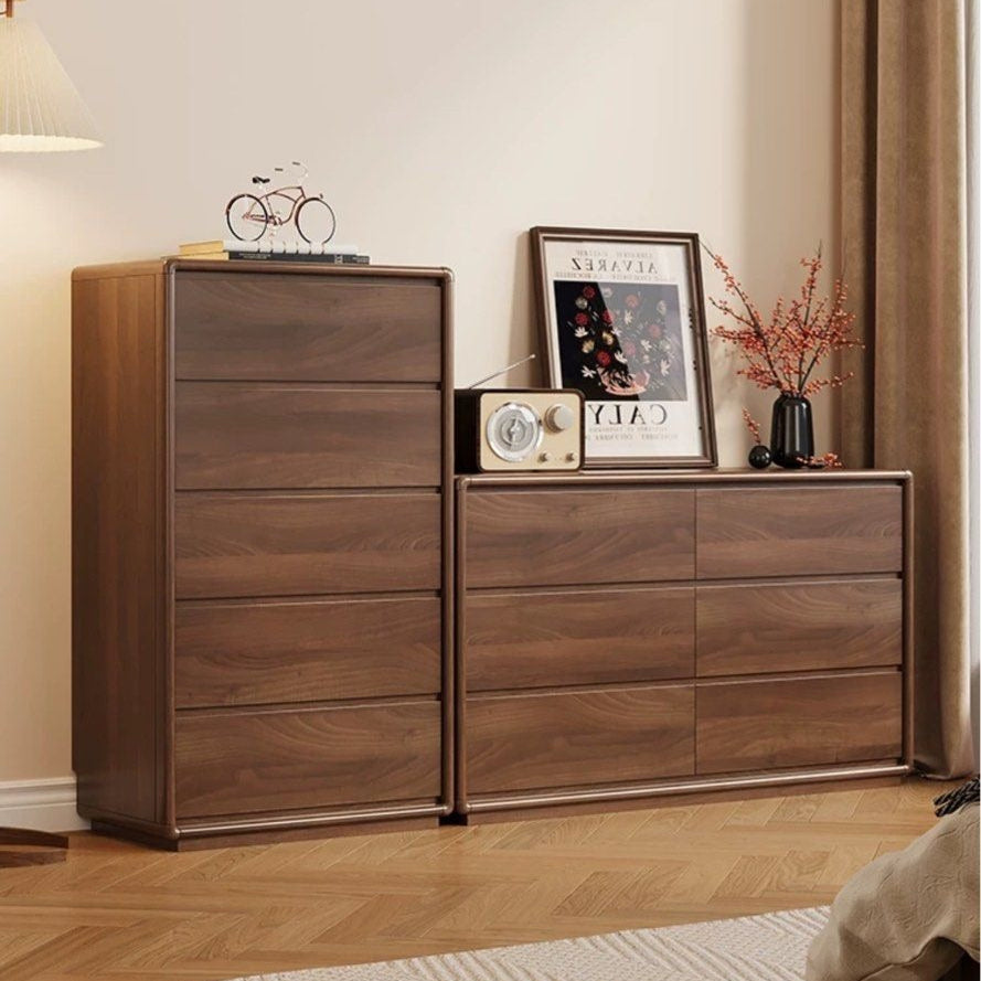 MUNDI Rustic Walnut Chest Of Drawers'