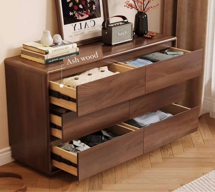 MUNDI Rustic Walnut Chest Of Drawers'