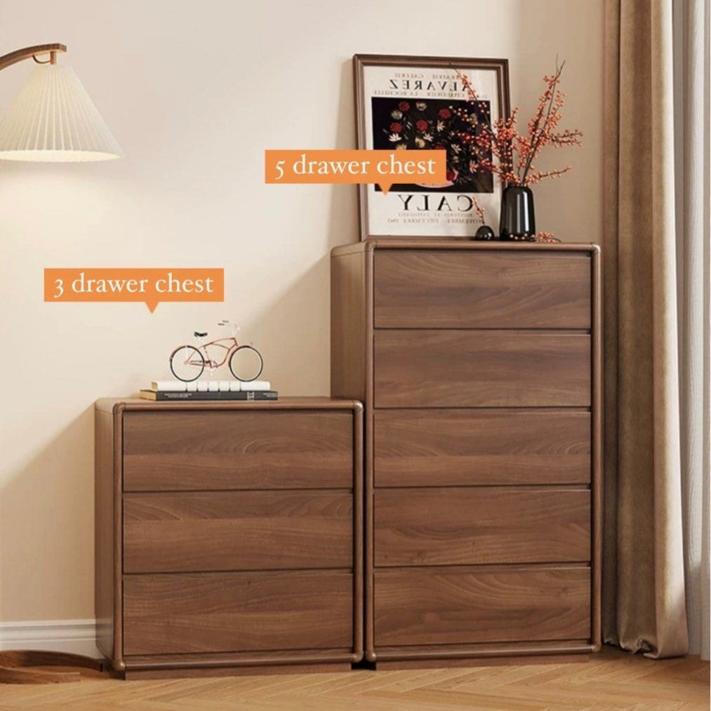 MUNDI Rustic Walnut Chest Of Drawers'
