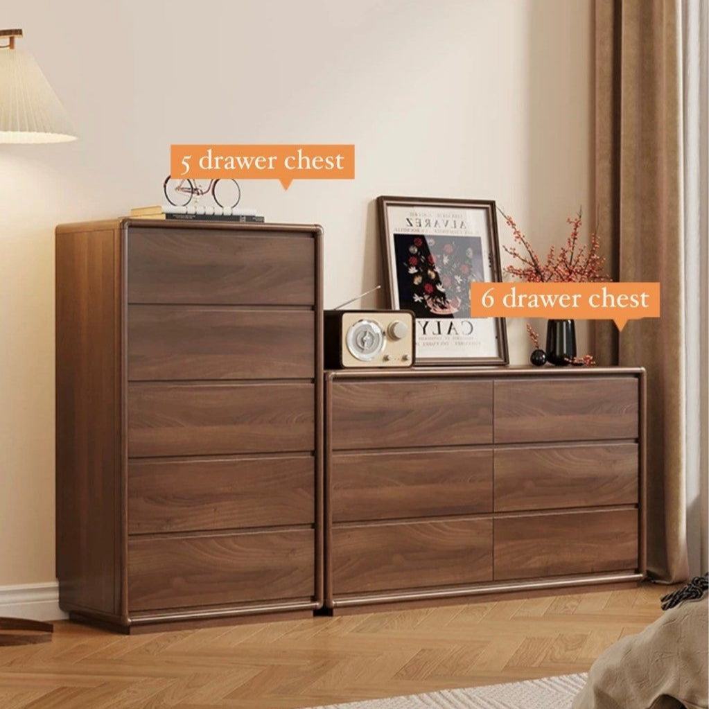 MUNDI Rustic Walnut Chest Of Drawers'
