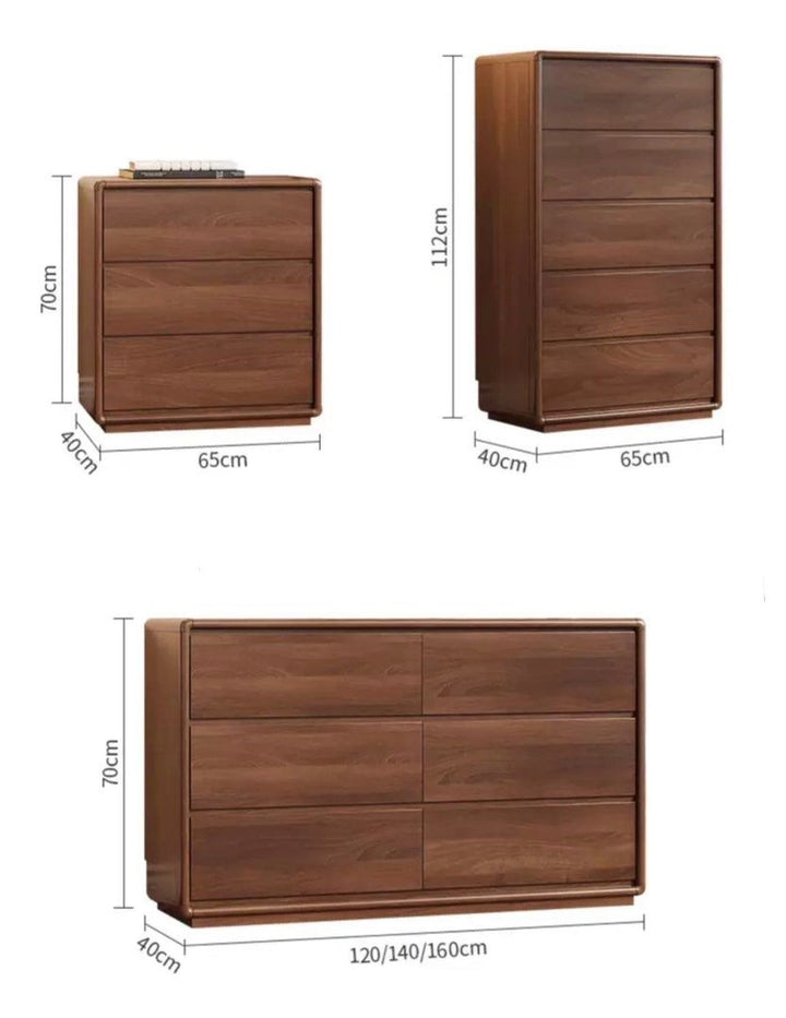 MUNDI Rustic Walnut Chest Of Drawers'