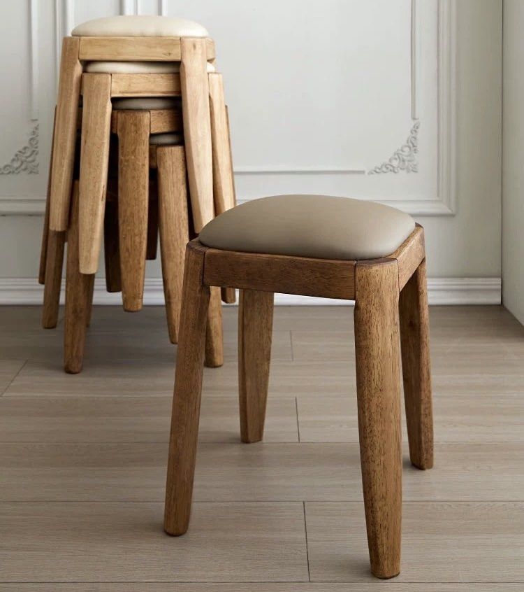 QUENS Stackable Solid Wood Stool