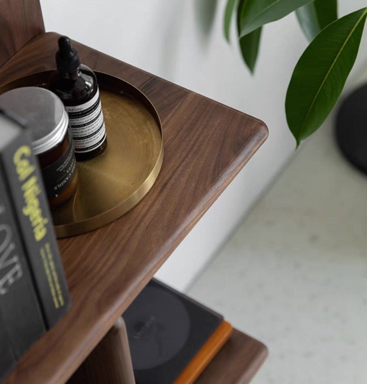 FRANCIELLE Modern Walnut Wood Display Shelf