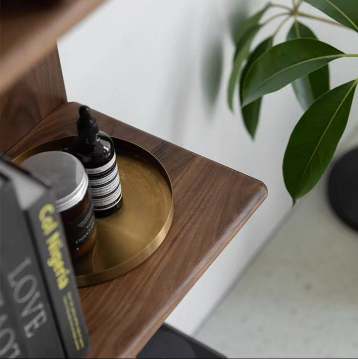 FRANCIELLE Modern Walnut Wood Display Shelf