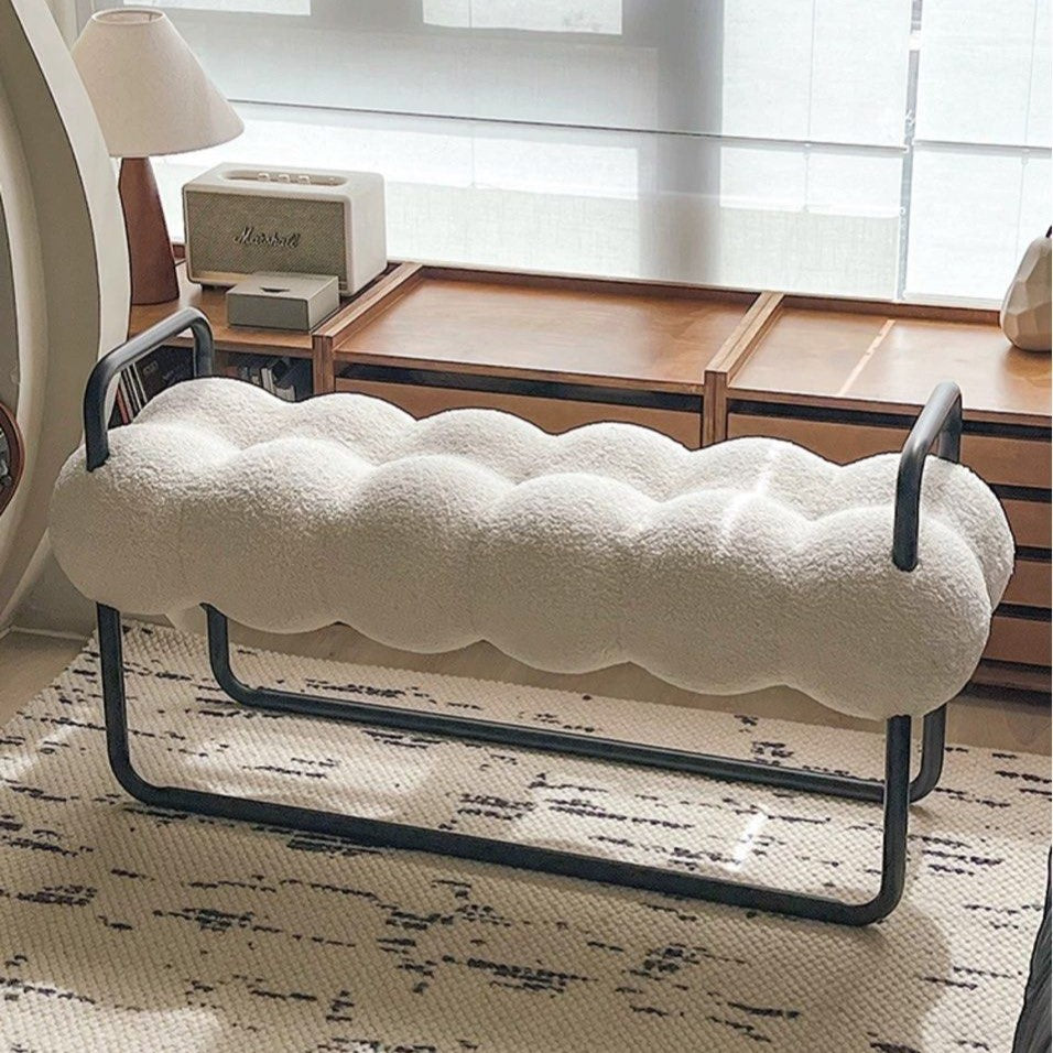 KORALIE Modern Boucle Ottoman Bench