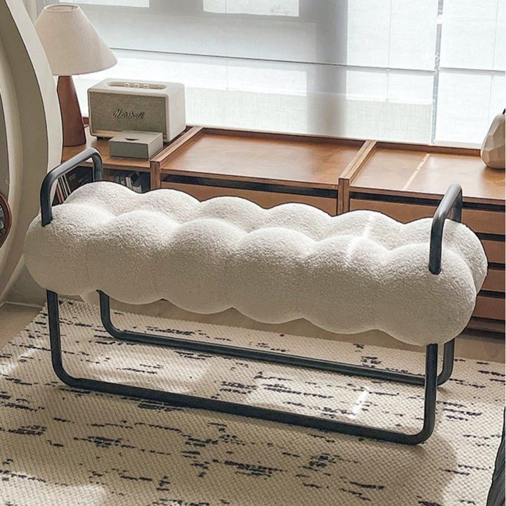 KORALIE Modern Boucle Ottoman Bench
