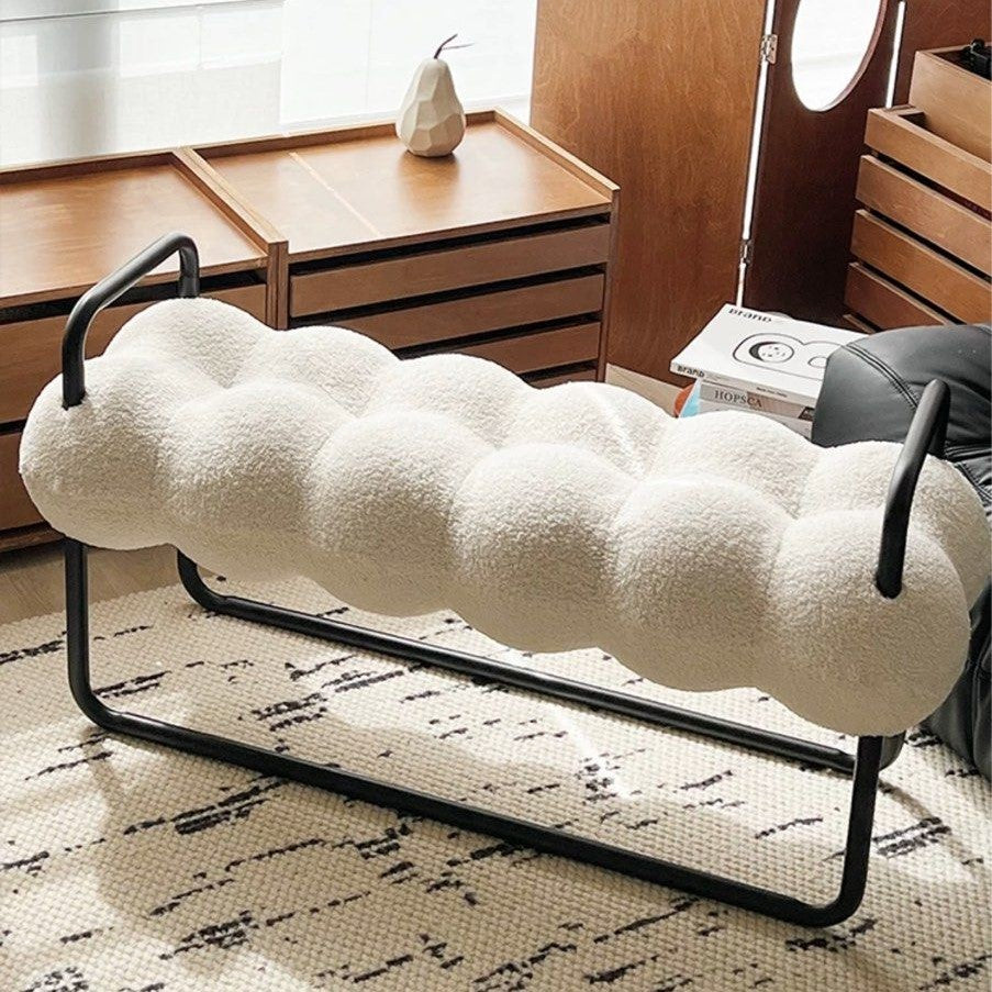 KORALIE Modern Boucle Ottoman Bench