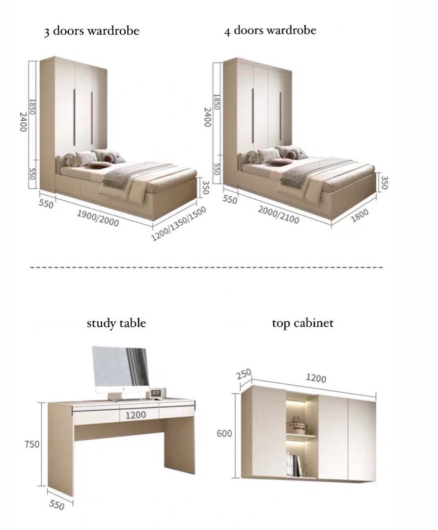 JADEN Modern 4 in 1 Multipurpose Bedframe