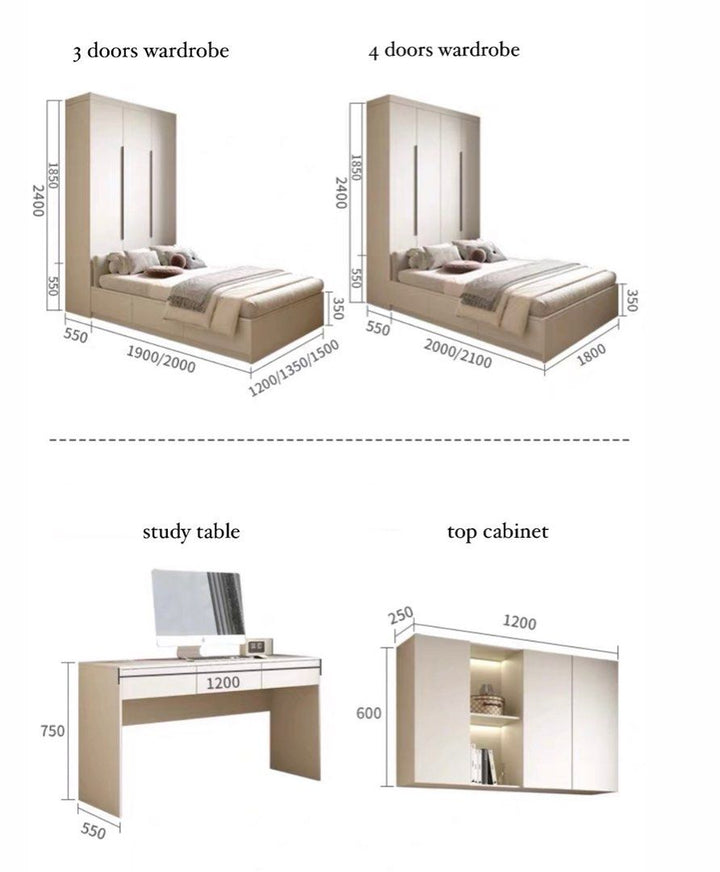JADEN Modern 4 in 1 Multipurpose Bedframe