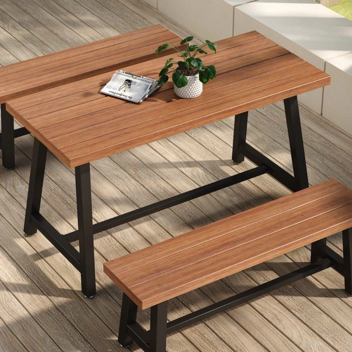 EMILY Modern Outdoor Table & Bench